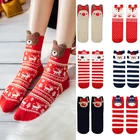 1 пара милых рождественских носков из хлопковой ткани, веселые рождественские украшения для дома, рождественский подарок, Navidad 2021, новогодний декор