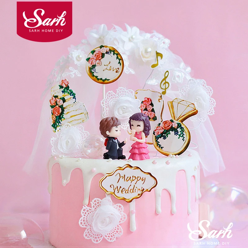 Набор из акриловых галстуков с алмазными лосинами для свадебных тортов