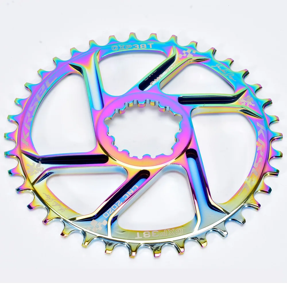 Велосипедная Звездочка GXP 6 MTB алюминиевая Радужная цветная для дорожного