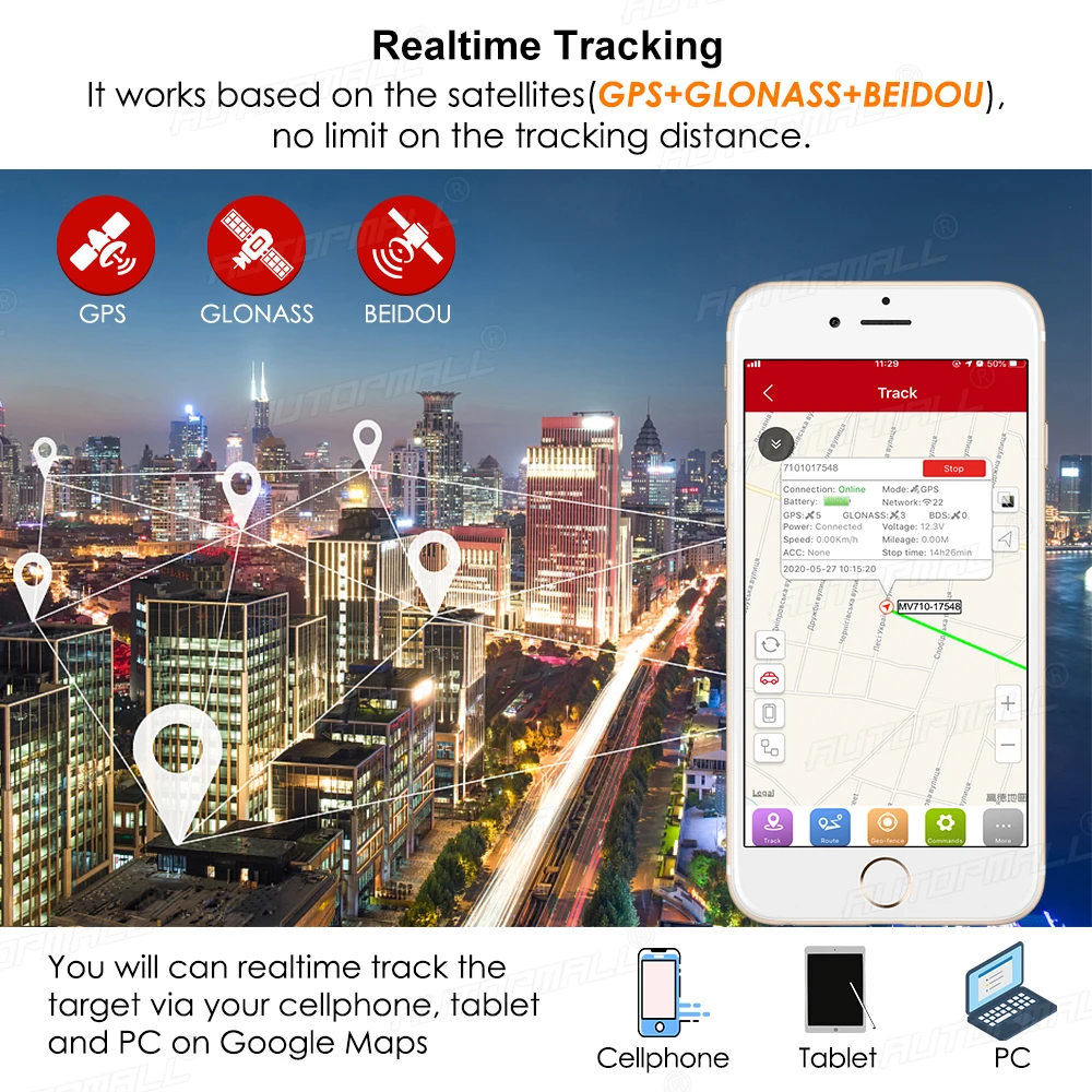 Мини Автомобильный gps трекер автомобильный GPS локатор Micodus бесплатное приложение