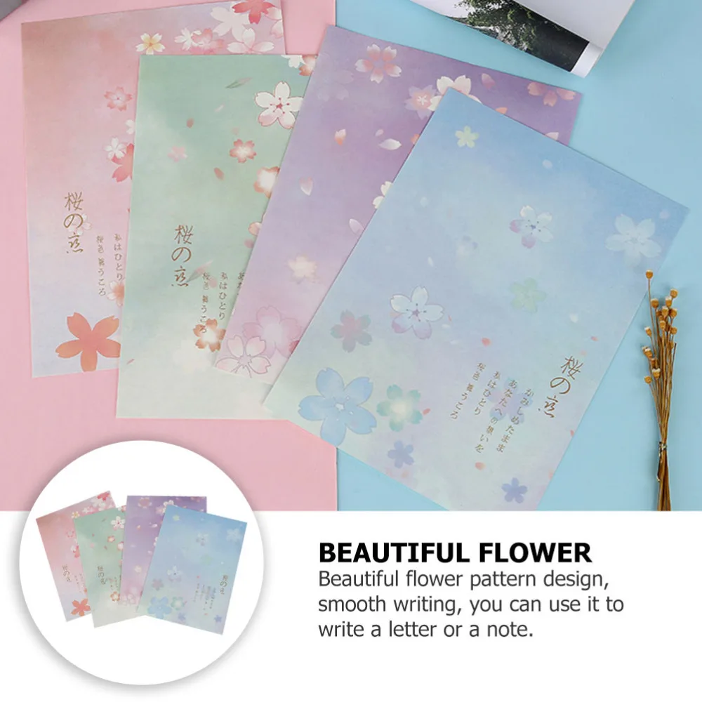 

5 Set/40pcs Japanese Style Writing Paper Sakura Pattern Paper Stationery Paper