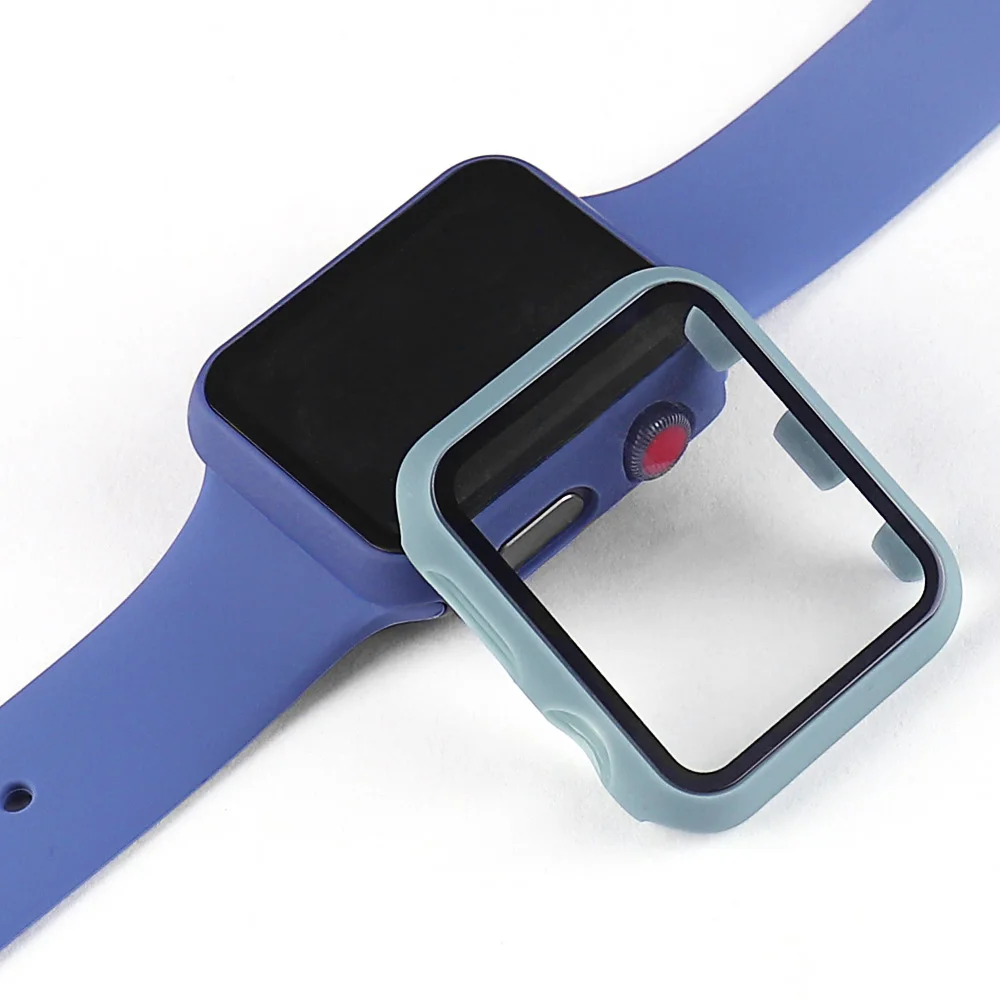 

Glass+Cases For Apple Watch Series SE 654321 44mm 40mm Smart iWatch 42mm 38mm 360 Full Bumper Screen Protector+Cover Accessories