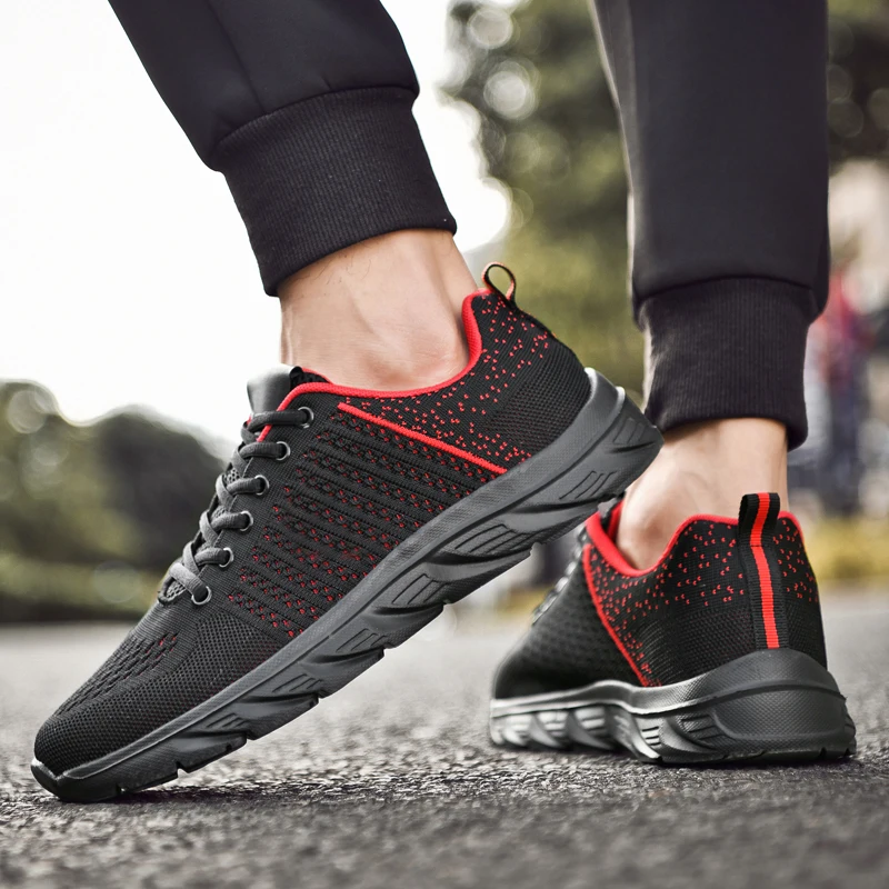 

Abhoth Mens Shoes Light Breathable Mesh Comfortable Fashion Sneakers Outdoor Walking Flat Lace- Up Shoes for Men Large Size 46