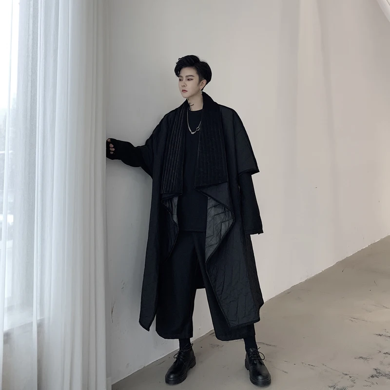 Мужская уличная куртка с хлопковой подкладкой в готическом стиле плащ пальто