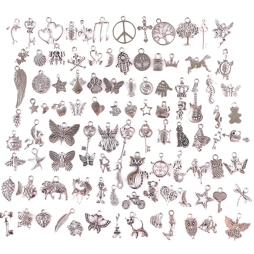 Оптовая продажа 100 шт. тибетский серебряный мини-кулон европейский кулон