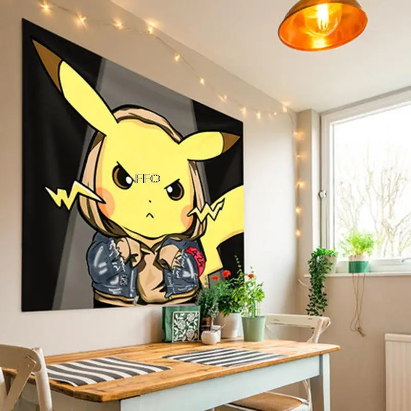 

FFO Anime Tapestry Wall Hanging Background Kawaii Japanese Cartoon Elf Pokémon Children's Bedroom Bedside Room Decor Living Room