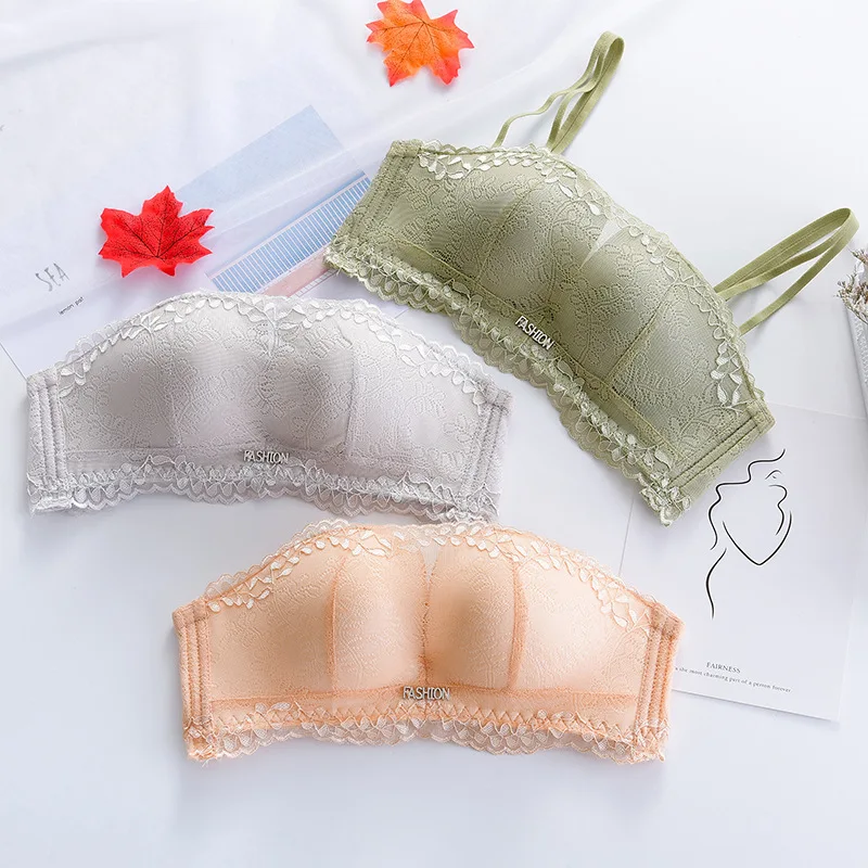 Women Underwear Gathered Sexy Lace underwear Non-Wired Bra Traditional Design Soft Lingerie For Women