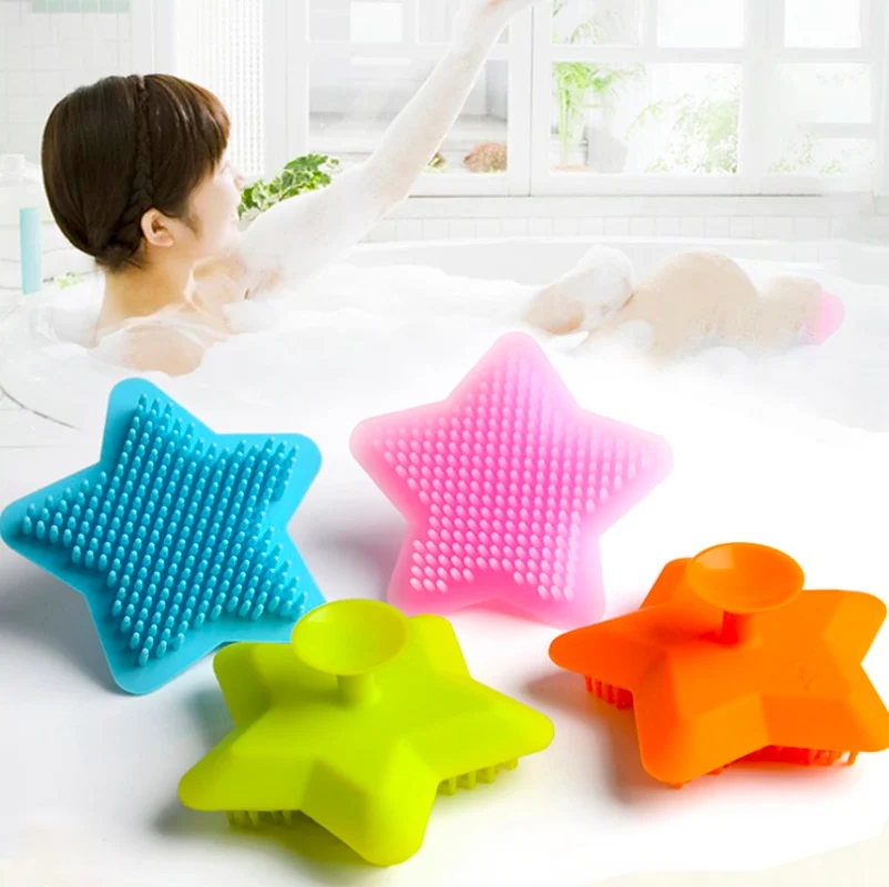 Детская безопасная и Чистая силиконовая щетка для ванной детская Мочалка ванны