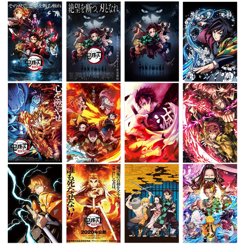 

Japanese anime "Demon Slayer: Blade" canvas painting anime character series art posters and prints decorating children's rooms
