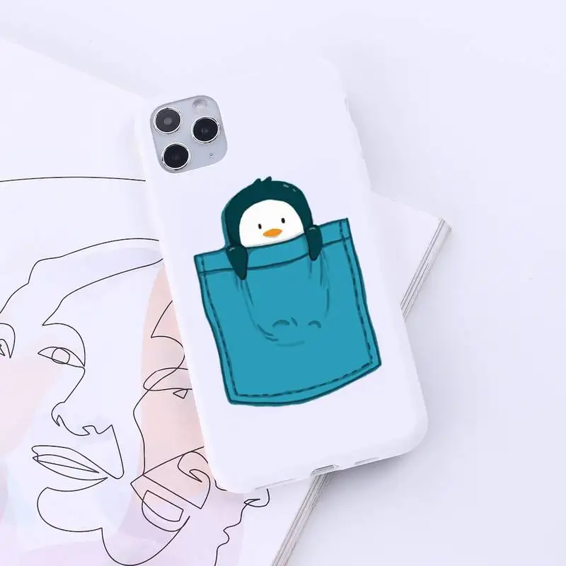 

Bear Penguin Kawaii Cute cartoon luxury protective Phone Case Candy Color for iPhone 6 7 8 11 12 s mini pro X XS XR MAX Plus
