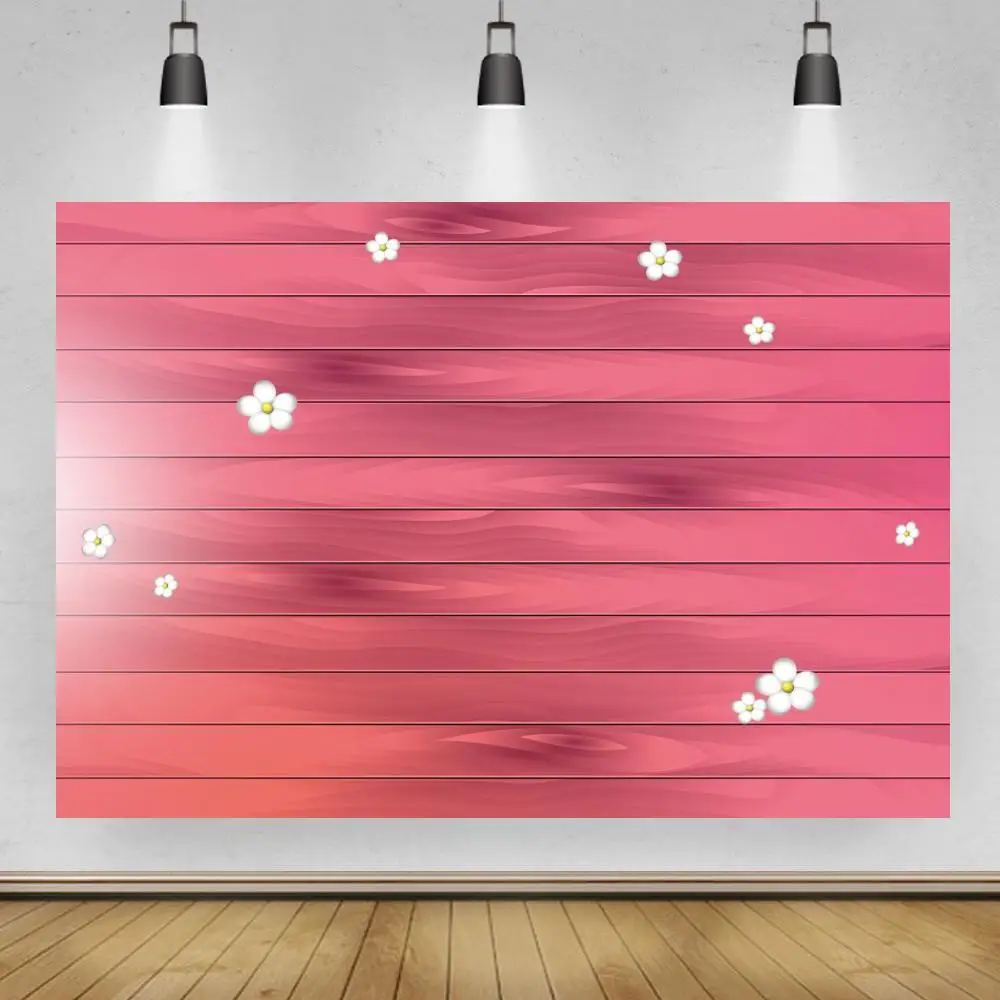 

Фон для фотосъемки с изображением деревянной доски красного дерева и цветов