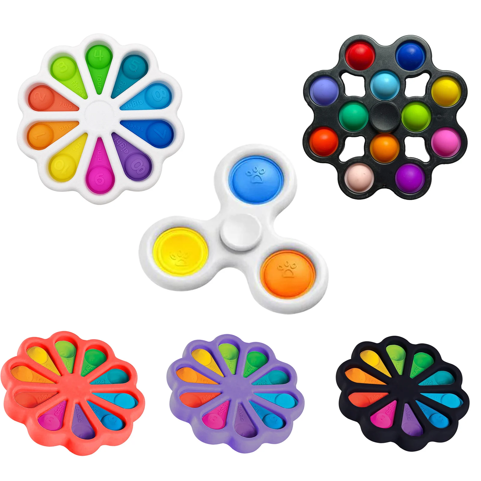 

New Fidget Toys Push Bubble Fidget Sensory Toy Autism Special Needs Stress Reliever Antistress Toys Fidget Spinner Поп Ит