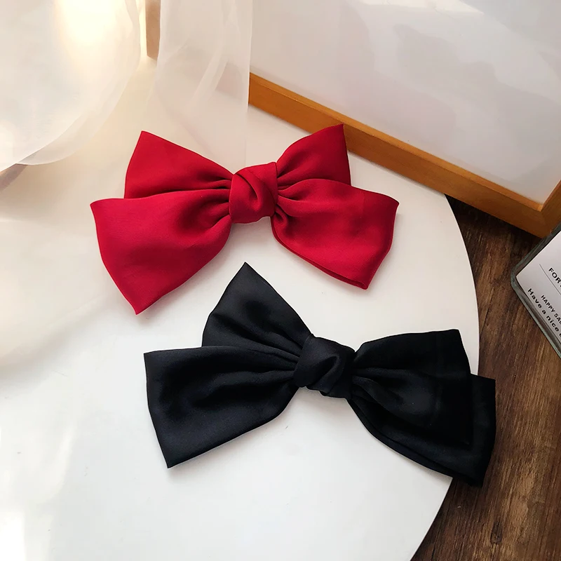 

Women Fashion Geometric Bowknot Barrettes Headwear Girls Hair Accessories Sweet Black Red Pink Bow Hair Clips Pin For