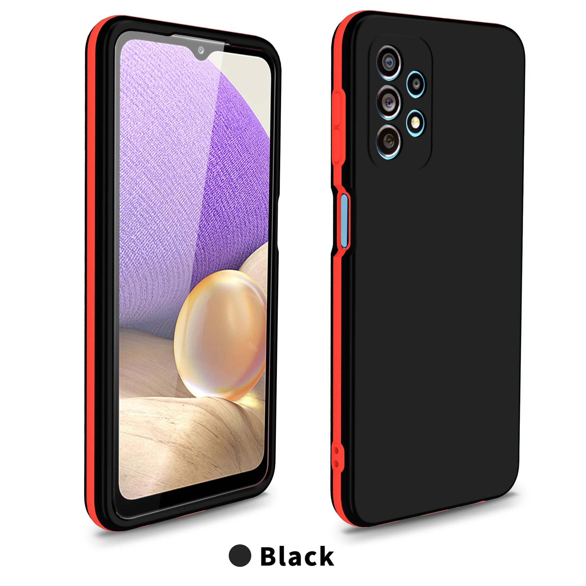 

Two-color Silica gel Phone Case For Samsung Galaxy A22 S21 A42 A72 A52 A32 Ultra Plus 4G 5G Fashion Shockproof Protection Cover
