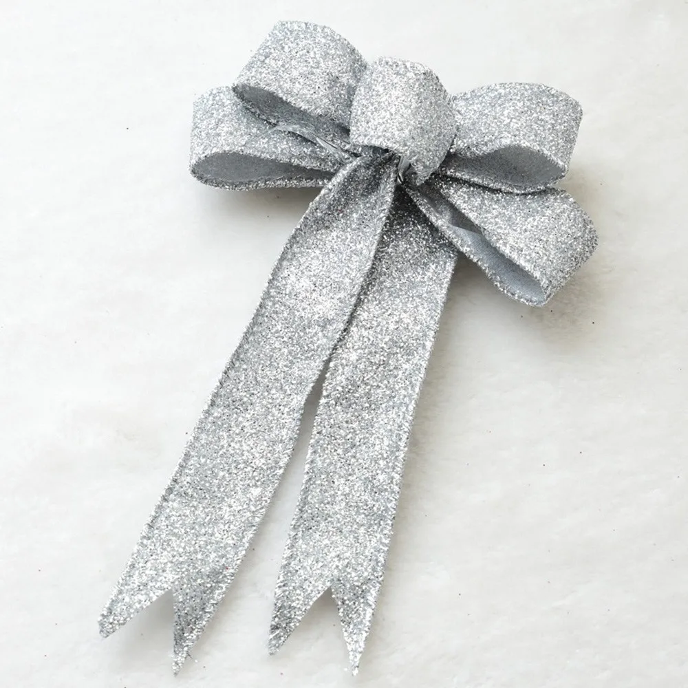 Горячая Распродажа 1 шт. лента бант Рождественский красный золотой серебряный 20