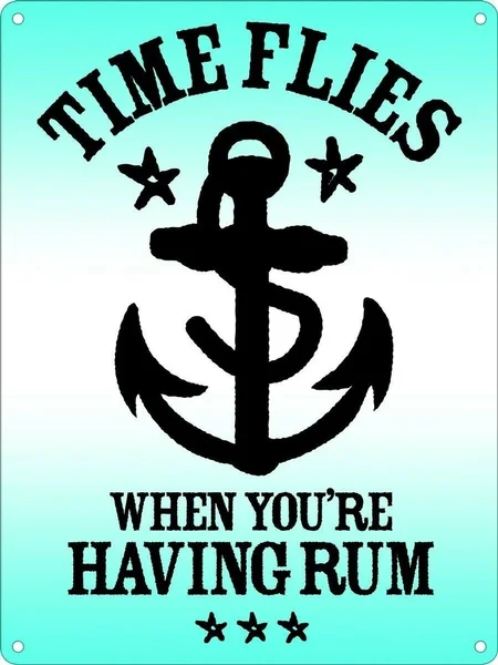 

Vintage Time Flies When You're Having Rum Metal Tin Sign 8x12 Inch Retro Home Wall Decor