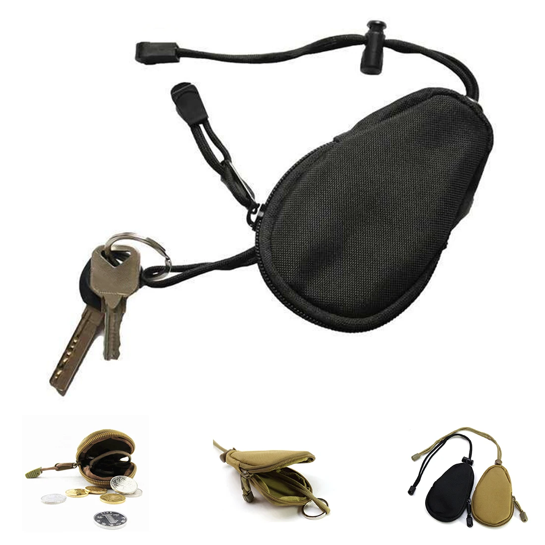 Миниатюрная сумка из ткани Оксфорд кошельки с цепочкой для ключей от денег чехол