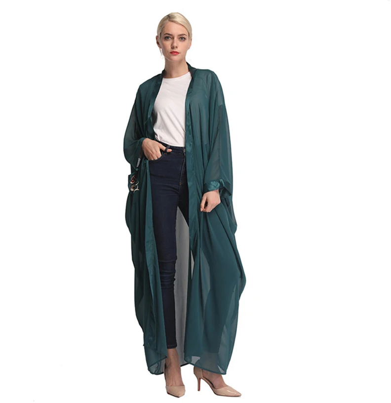 Женское платье Кафтан Abaya длинное с длинным рукавом и летучая мышь для