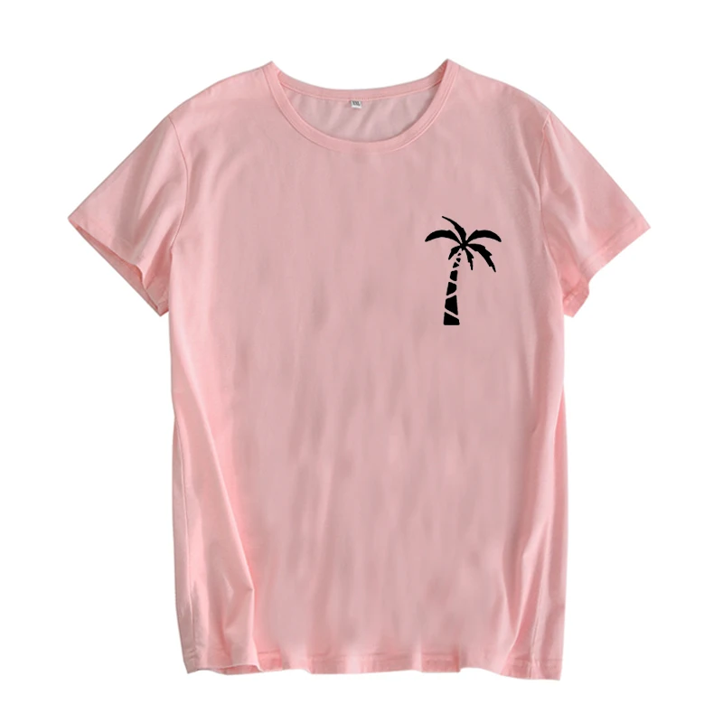 Футболка с принтом в виде пальмы женские летние топы 2019|Футболки| |