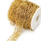 1 метр из нержавеющей стали 3,3 4 мм цепь золотая Овальное Звено оптом цепи самодельного кошелька бумажника, цепочка, ювелирное изделие, ожерелье ручной работы; Оптовая продажа