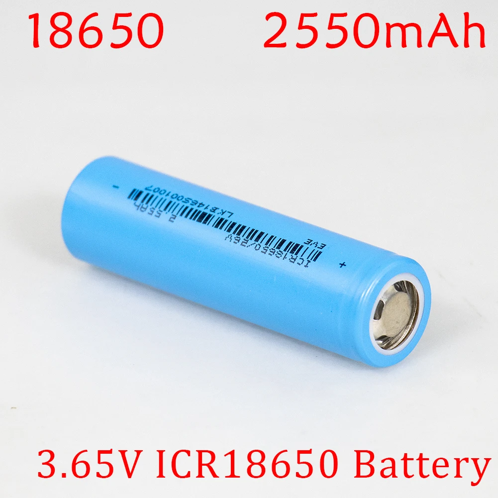 

ICR18650 3.65V 2550mAh Battery 3.7V 2.5Ah Batteries