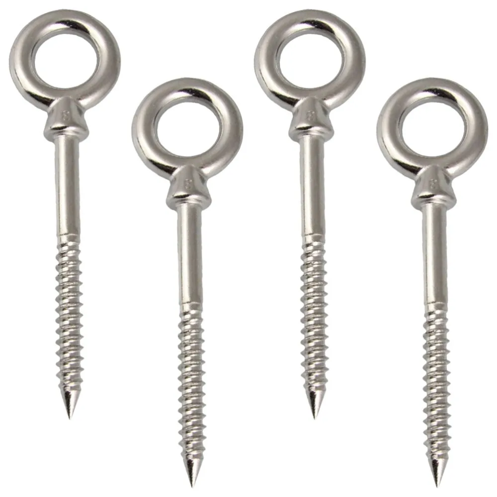 

4pcs Stainless steel Eye Hooks Screw Eyes for Fixing Swing Hammock Boxing Bag