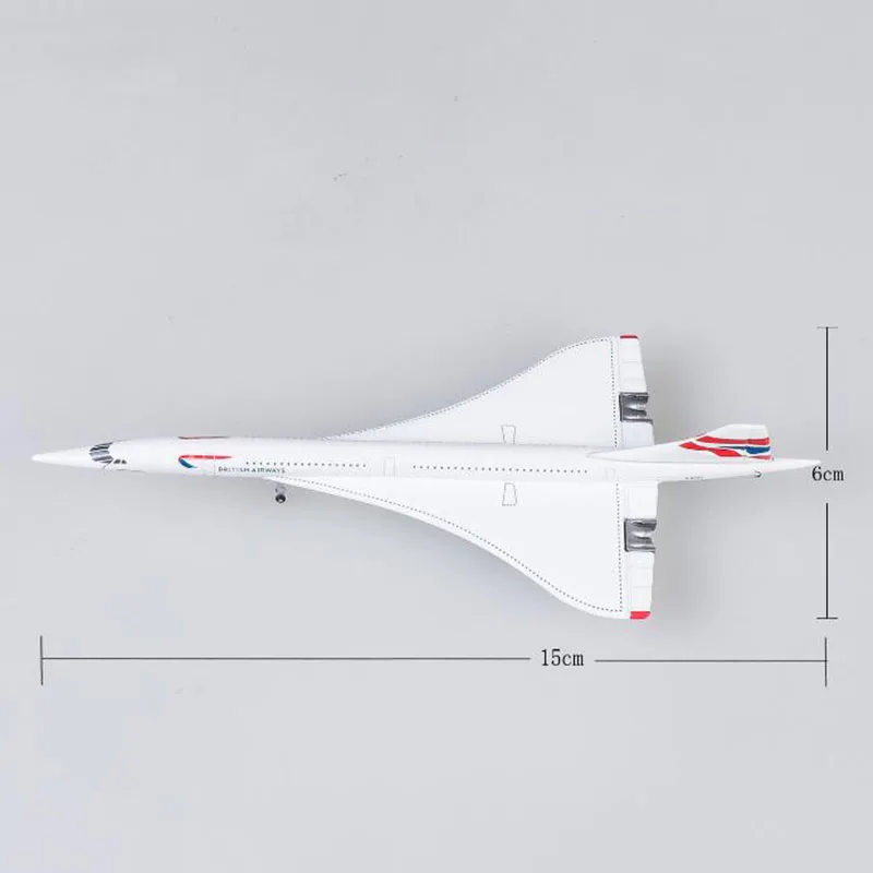 Модель самолета British Airways Concorde Air 1976-2003 масштаба 1:400, собираемая из сплавов, высотой примерно 15 см, коллекционная декоративная игрушка.