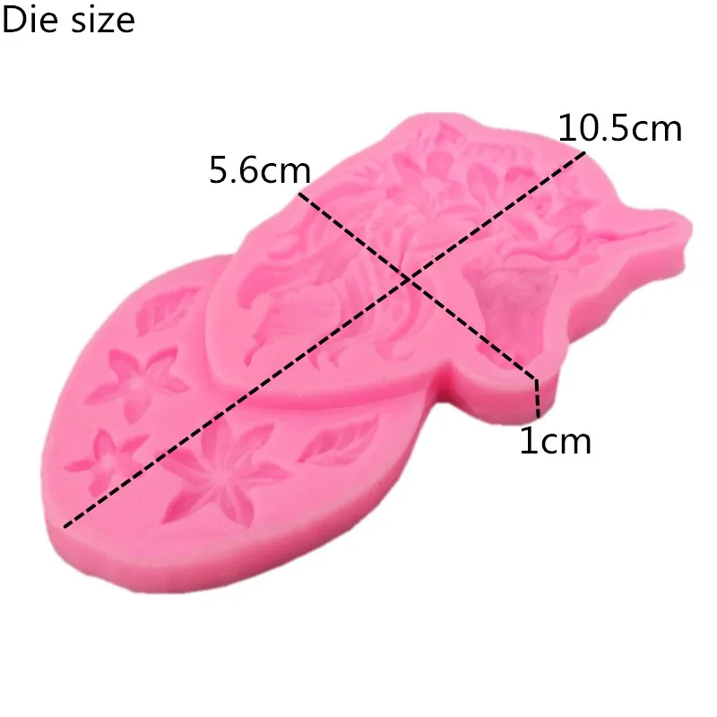Новый DIY Единорог голова цветок силиконовая форма лист шоколадная инструмент для