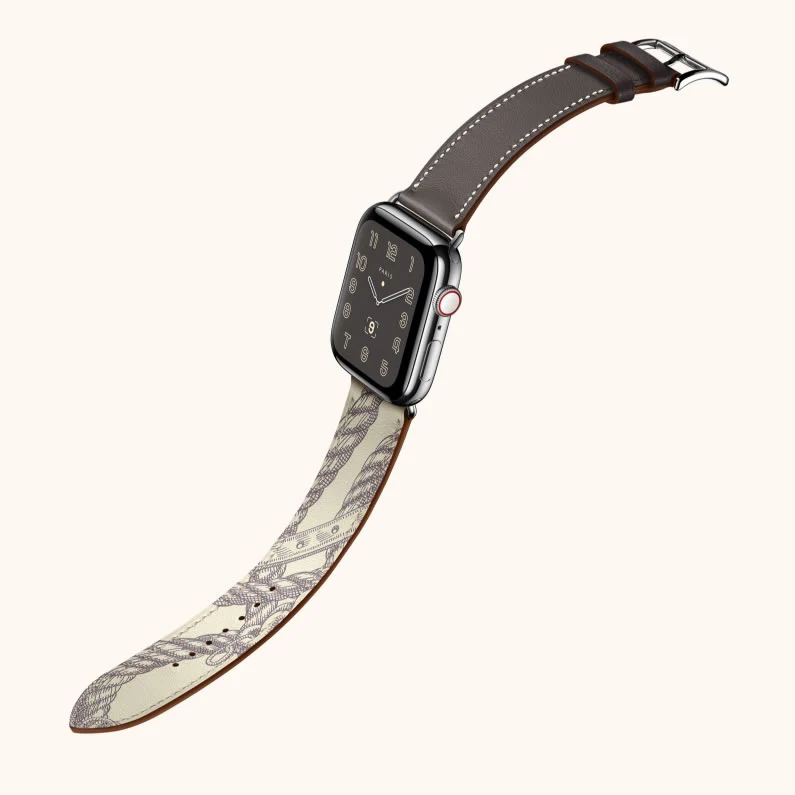 MSDQ-Grey Для Apple Watch Series 5 4 40/44 мм браслет на запястье часы с ремешком из натуральной кожи, ремень удлиненные группа культового двойной тур - Цвет ремешка: MSDQ-Grey