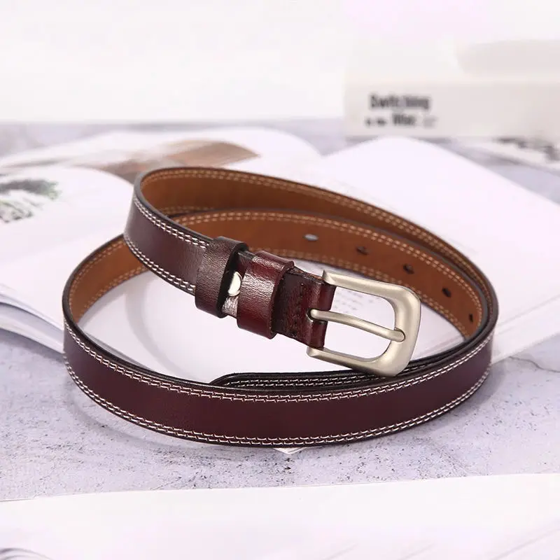 

Simple Casual Pin Buckle Belt All-match Decorative Belt for Women Ladies Belt Luxury Belt Cowhide Genuine Leather Waist Strap