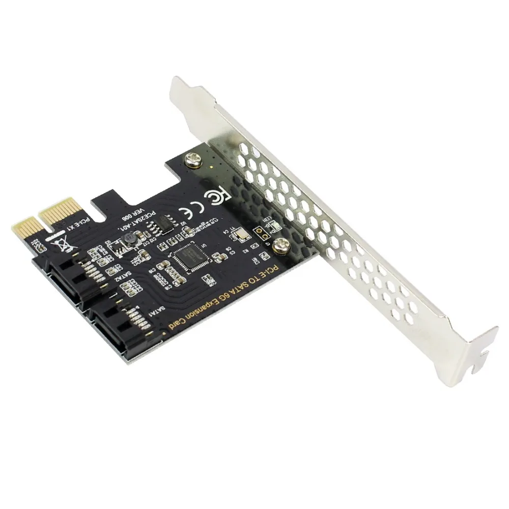 PCI-E 2,0x1 на 2 порта SATA III 6 ГБ/сек. внутренний конвертер PCI Express контроллер адаптер карта для SATA HDD SSD
