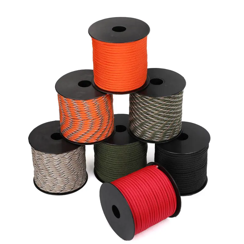 

50M 7-Core 4mm Outdoor bracelet survival Polyester Parachute Cord Camping Survival Umbrella Tent Bundle Military550