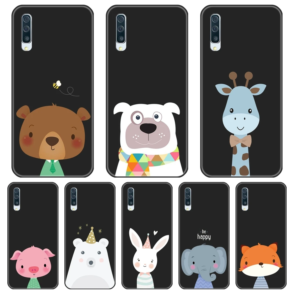 Силиконовый чехол для Samsung Galaxy A10 A20 A30 A40 собачья свинка кавайный кролик мягкая