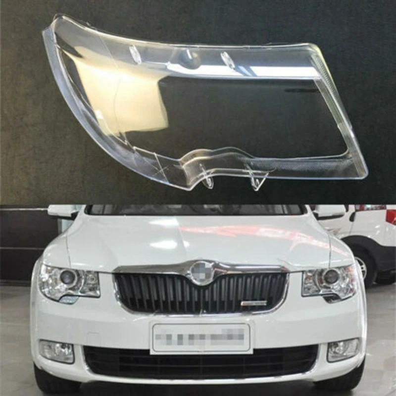 

Car Front Head Lampshade Transparent Lampshade for Skoda Superb 09-2013