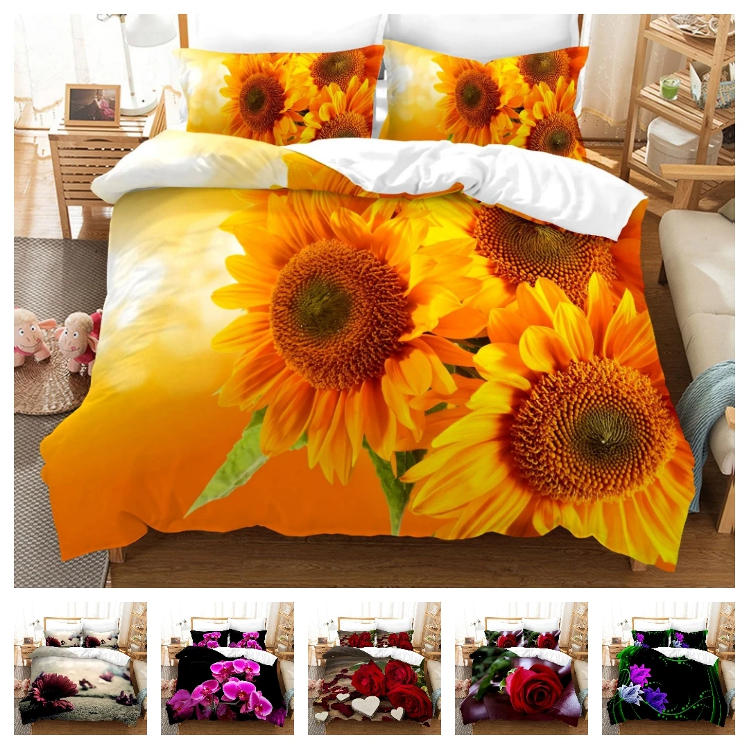 

2021 горячий стиль 2 или 3 шт. с цветочным принтом мягкой пододеяльник комплекты на возраст 1, Стёганое одеяло крышка + 1/2, наволочки для подушек, ...
