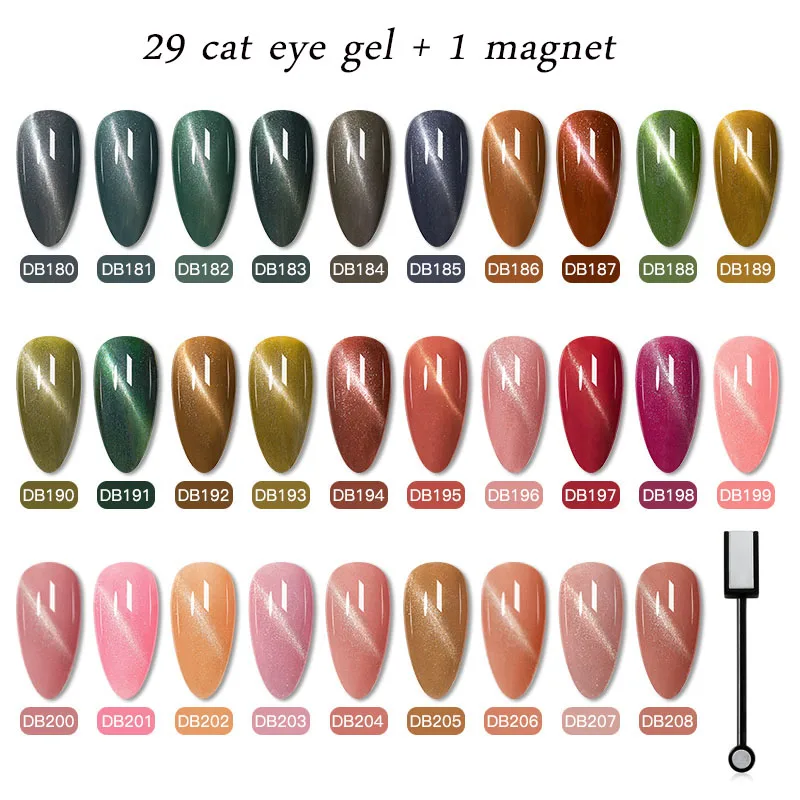 

Mtssii 30PCS Cat Eye Gel Nail Polish Set Semi Permanent Acrylic Shimmer Magnetic Lacquers Soak Off UV/LED Shiny Glitter Gel