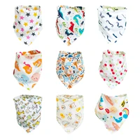 baby bibs bandana set cotton multi style triangle cartoon infant boys girls saliva towel baby infant toddler scarf bib 6pcs