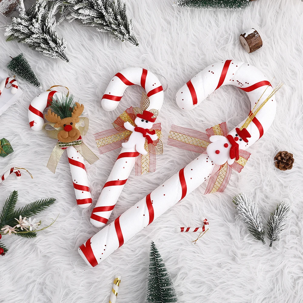 Рождественские украшения пластиковые подвесные для конфет тростника