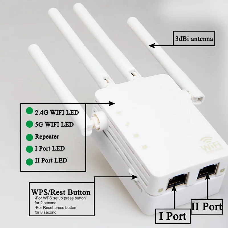 Беспроводной Wi Fi роутер 1200 Мбит/с двухдиапазонный 2 4/5G с 4 антеннами Ethernet порт