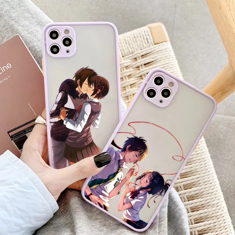 

Makoto Shinkai Anime Your Name Phone Case Cover for iPhone 6s 7 8 plus SE 2020 XR X XS MAX 12 mini 11 Pro Max Hard Coque Shell