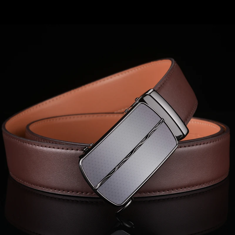 

Plyesxale Men Belt Genuine Leather Sliding Ratchet Automatic Buckle Belt For Men Designer Mens Belts Luxury Cowskin Cinto G45