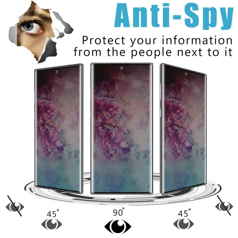 Антишпионское закаленное стекло для защиты экрана Samsung Galaxy S20 Ultra Note 10 9 S10 e S9 S8 Plus