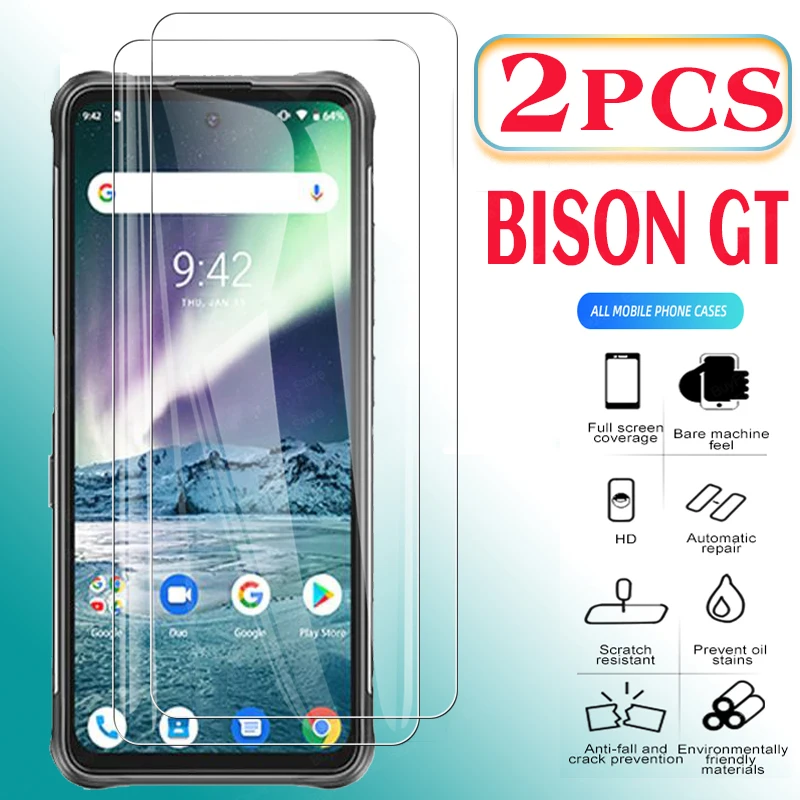 

2 PCS Tempered glass On For UMIDIGI BISON GT glas Screen Protector Film For Umidigi Bison GT BISONGT Safety Protective Glass
