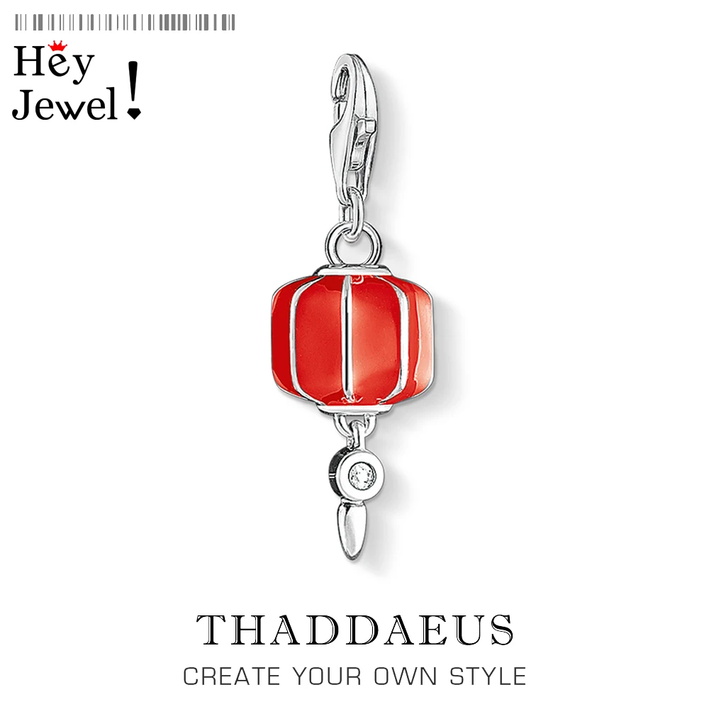 Серебряный Шарм Подвеска красный фонарь лампе 2020 Европа Ювелирные изделия для