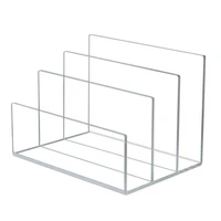 acrylic clear file holder multi functional 3 sections file organizer for desk mail organizer for desktop office tidy