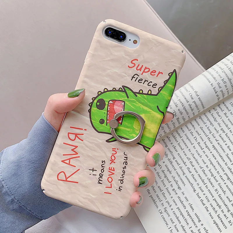 IK68-OKaTLvXiaoKongL SoCouple чехол с кольцом для iphone X 11 Pro Max чехол для iphone XR Xs max 7 8 6 6s plus растительный лист узор накладка держатель для телефона - Цвет: IK68-OKaTLvXiaoKongL