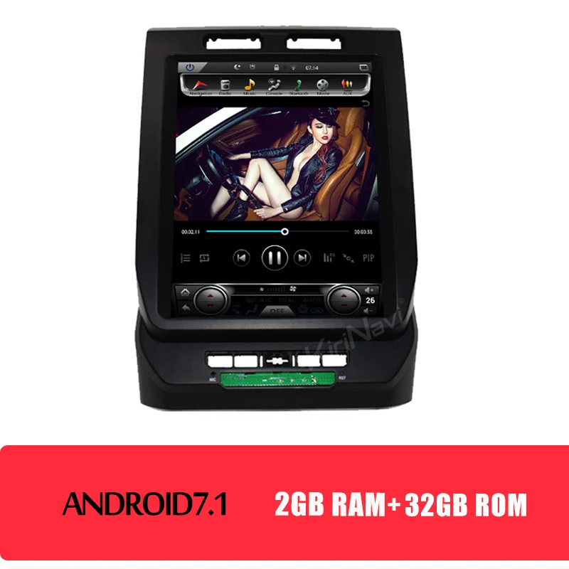 Android Car Radio KiriNavi Android 8,1 вертикальный экран Tesla стиль 12," Автомагнитола для Ford F150 автомобильный Dvd мультимедиа gps навигация wifi - Цвет: Android Car Radio
