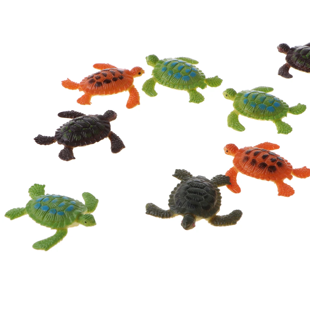

Lot Of 12 Plastic Animals Turtle Model Figures Kids Toys Party Bag Fillers
