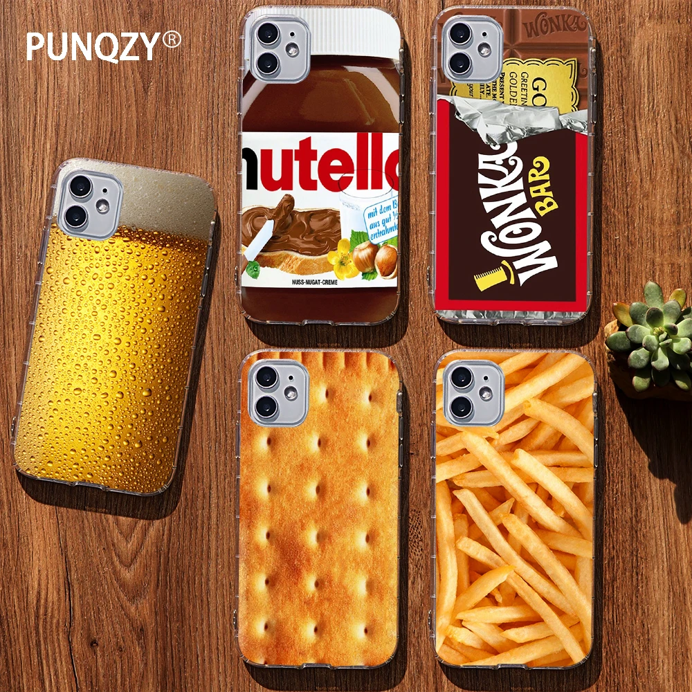 Чехол для телефона с шоколадным печеньем фри пивом бургером Samsung GALAXY A51 A71 S20FE S10 S8 S9