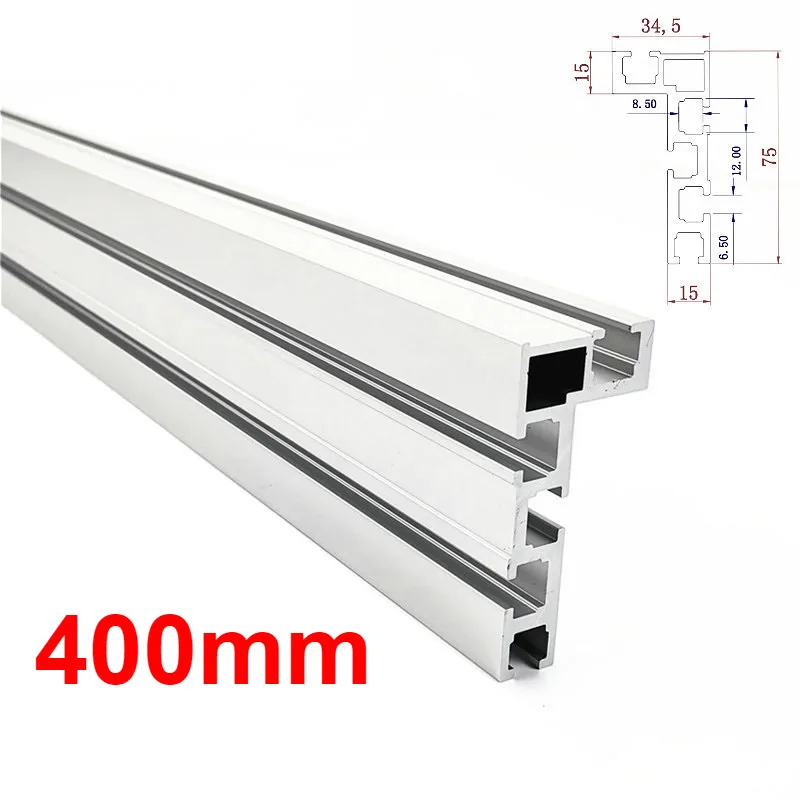 1Pc 400mm 600 мм/800 мм алюминиевый профиль забор 75 мм высота с Т-образными дорожками и скользящими кронштейнами торцевой забор соединитель для деревообработки - Цвет: 1Pc 400mm